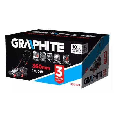 7. Electric Lawn Mower 1500W Graphite cutting width 360mm