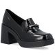 Women's patent leather high-heeled loafers, black, Rieker 58051-00