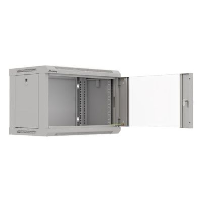 21. Lanberg 19" 6U 540x350 gray glass door wall-mounted rack cabinet (Flat Pack)