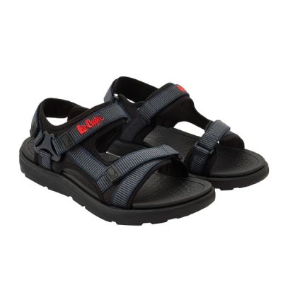 Lee Cooper men's shoes velcro sandals for summer beach light blue black
