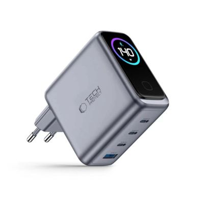 2. Tech-Protect PowerVision NC140W-GaN 4-PORT PD 140W / QC3.0 Wall Charger - Dark Gray