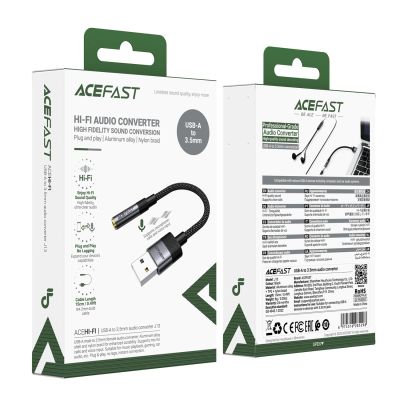 5. Acefast J13 USB-A to 3.5mm mini jack adapter - black