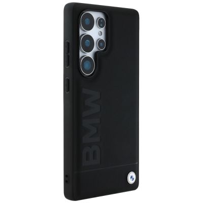 4. BMW Leather Big Wordmark Case for Samsung Galaxy S25 Ultra - Black