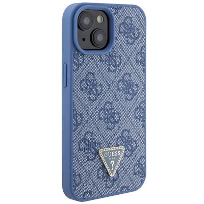 4. Guess GUHCP15SP4TDPB iPhone 15 6.1" blue/blue hardcase Leather 4G Triangle Strass