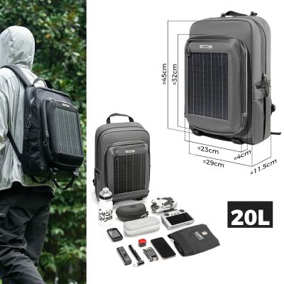 3. Rockbros H51 Cycling Backpack with Solar Panel - Black