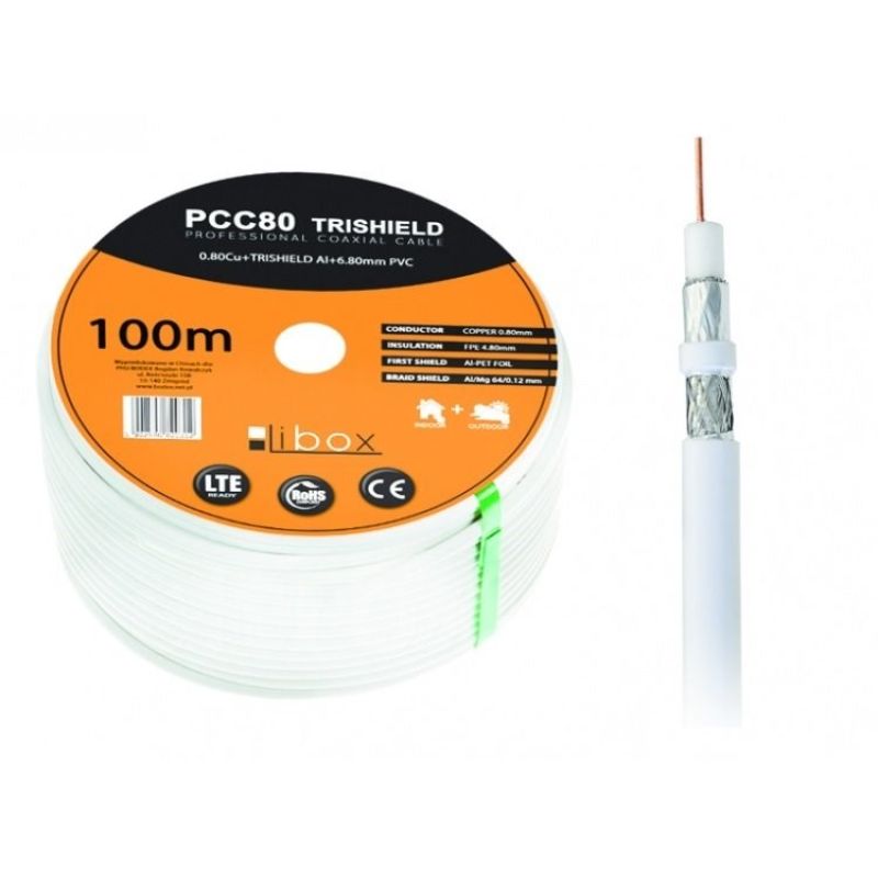 2. LIBOX COAXIAL CABLE PCC80 WIRE 0.8MM CU 100M