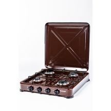 Ravanson K-04BR 4-burner adjustable gas stove (brown)