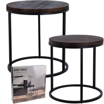 4. 2-IN-1 COFFEE TABLE SET, WOODEN TABLETOP 38/43CM