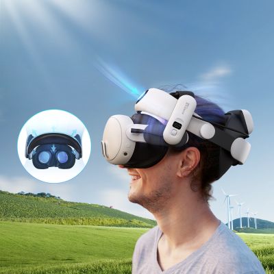 5. BoboVR S3 Pro Strap for Meta Quest 3 VR Headset + B100 External Battery - Black and White