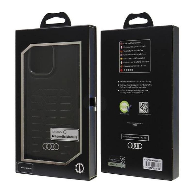 7. Audi Synthetic Leather MagSafe iPhone 16 Pro Max 6.9" black/black hardcase AU-TPUPCMIP16PM-GT/D3-BK