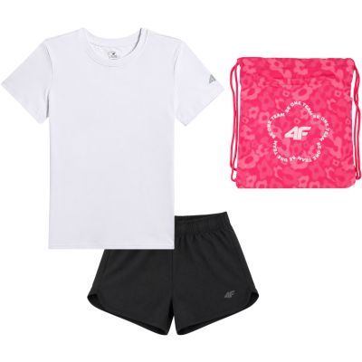 Set for girls 4F F070 T-shirt, shorts, bag 4FJWSS26TAPSF070 90S