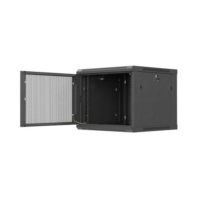 20. Lanberg 19" 9U 600x600 black wall-mounted rack cabinet with perforated doors (flat pack)