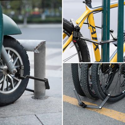 4. Rockbros LFCXR0085 Folding Bike Lock with Combination - Black