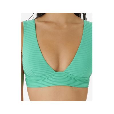 5. RIP CURL Premium Surf Deep V Bikini Top, Green