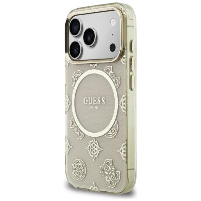 2. Guess IML Peony Dot MagSafe Case for iPhone 17 Pro - Beige