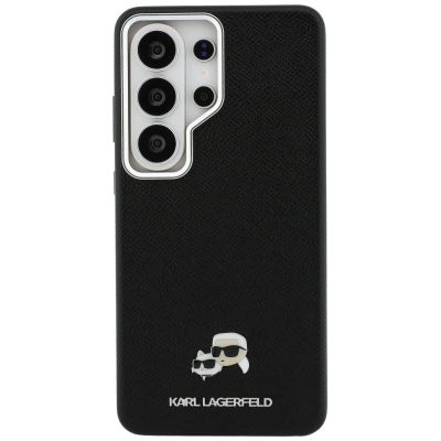 3. Karl Lagerfeld Saffiano KC Metal Logo MagSafe Case for Samsung Galaxy S26 Ultra, Black