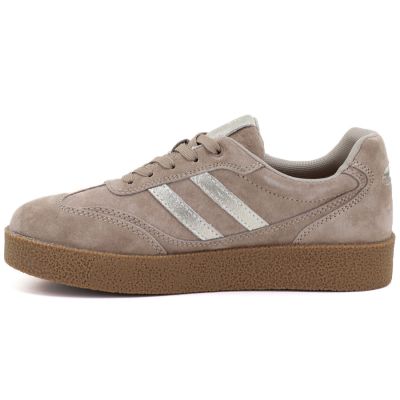 3. Women's beige leather platform sneakers S.Barski LR62-7107