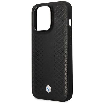 6. Case BMW BMHMP14L22RFGK iPhone 14 Pro 6.1" black/black Leather Diamond Pattern MagSafe