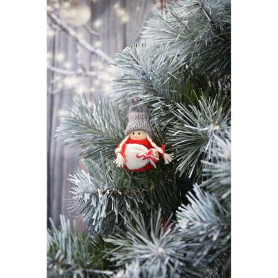 26. DECORATIVE DOLL WITH BAG RED GIRL 7.5 CM