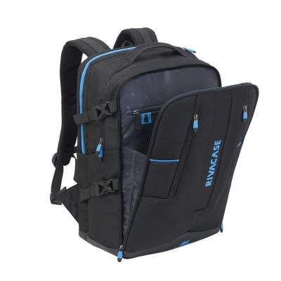 4. RIVACASE BACKPACK FOR LAPTOP FOR GAMERS 17.3" BORNEO, BLACK, GAMING, MADE OF WATERPROOF MATERIAL