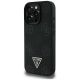 2. Guess Grained Hot Stamp Peony Triangle Logo MagSafe Case for iPhone 16 Pro Max - Black