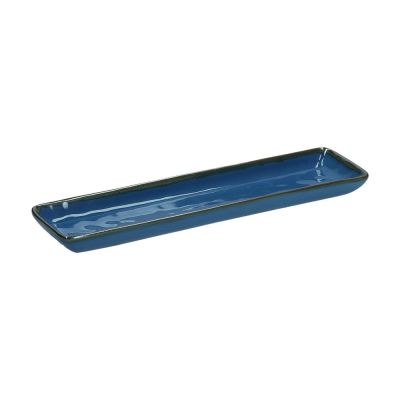 Set of 4 Concerto Blu Avio rectangular trays - Navy blue, 32 x 8 cm