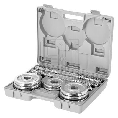 35. Barbells in a CHROME HMS suitcase 2x7,5kg STC15