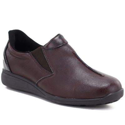 Women’s Burgundy Leather Wedge Shoes M.Daszyński SFY2647-5