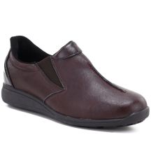 Women’s Burgundy Leather Wedge Shoes M.Daszyński SFY2647-5