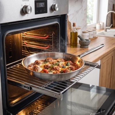 5. HAMMERED stainless steel frying pan 24 cm MR-1229-24 MAESTRO