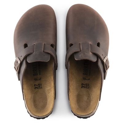 9. Birkenstock Boston Habana Oiled Leather Regular Wide Women's/Men's Clogs (0860131)