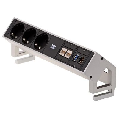 2. Bachmann DESK 2 3-way table socket, color: Inox