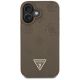 3. Guess Grained Hot Stamp Peony Triangle Logo MagSafe iPhone 16 Case - Brown