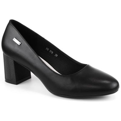 28. Sergio Leone W SK314A black decorative block heel pumps