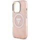 6. Guess IML Metal Glitter 4G Circle Triangle MagSafe Case for iPhone 16 Pro - Pink