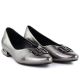 4. Women's ballerinas with decorative heels, silver Potocki SZ12770