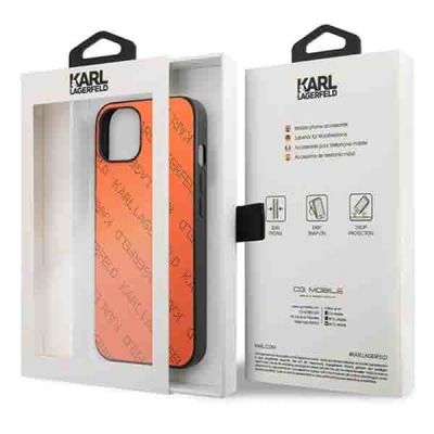 8. Karl Lagerfeld Perforated Allover Case for iPhone 13 / 14 / 15 6.1" - Orange