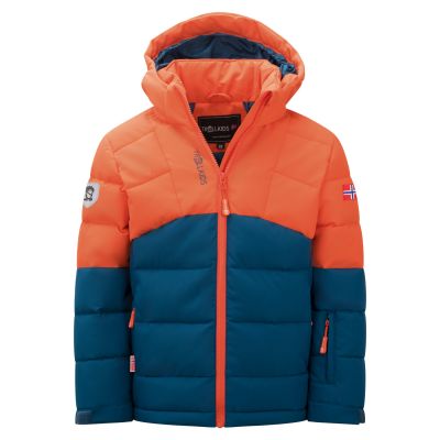 Trollkids Kids Gryllefjord Waterproof Winter Jacket Orange/Blue (365-428)