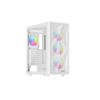4. GENESIS DIAXID 605 ARGB MIDI TOWER CASE WITH WINDOW, USB-C, WHITE
