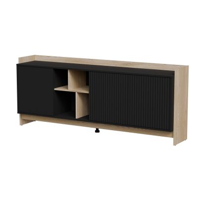 PORTO 3D chest of drawers 190x38x77 oak/black
