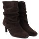 4. Women’s leather ankle boots with ruched shaft, chocolate brown Potocki JE19496