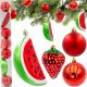 6. DECORATIVE PLASTIC BAUBLE SAFE 7 PCS STRAWBERRY WATERMELON