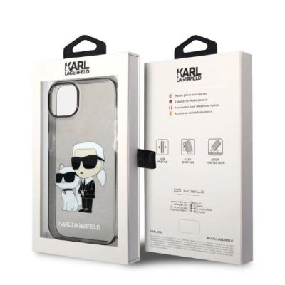 8. Karl Lagerfeld Glitter Karl&Choupette case for iPhone 14 Plus - black