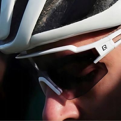4. Rockbros Photochromic Cycling Glasses with UV Protection and Corrective Insert - White