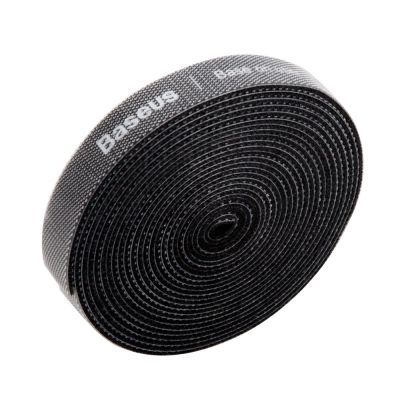 3. Baseus Rainbow Circle hook and loop Straps - Velcro tape Velcro cable organizer 3m black (ACMGT-F01)