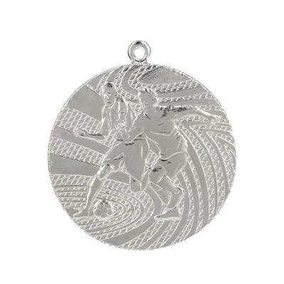 10. Silver medal - football - steel medal