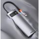 22. Baseus Metal Gleam 8in1 USB-C Hub - USB-C PD 100W 1x HDMI 4K 30Hz 1x SD and microSD card reader 3x USB-A 3.2 1xRJ45 - gray