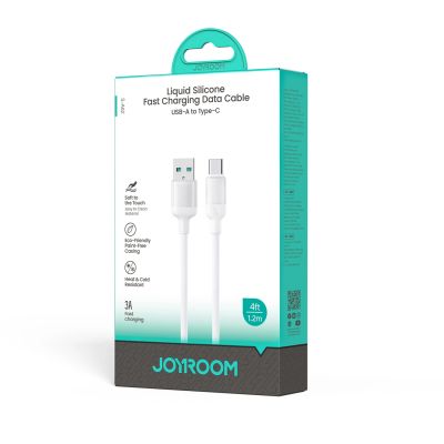 6. Joyroom S-A62 Lively Series 3A Fast Charging Data Cable (USB-A to Type-C) 1.2m-White