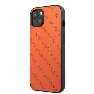 2. Karl Lagerfeld KLHCP13SPTLO iPhone 13 mini 5,4 "hardcase orange / orange Perforated Allover