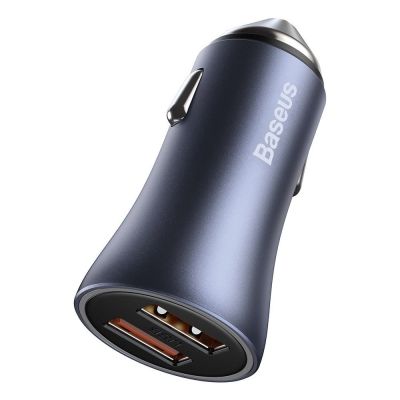 4. Baseus Golden Contactor Pro fast car charger 2x USB 40 W Quick Charge SCP FCP AFC + USB cable - USB Type C gray (TZCCJD-A0G)